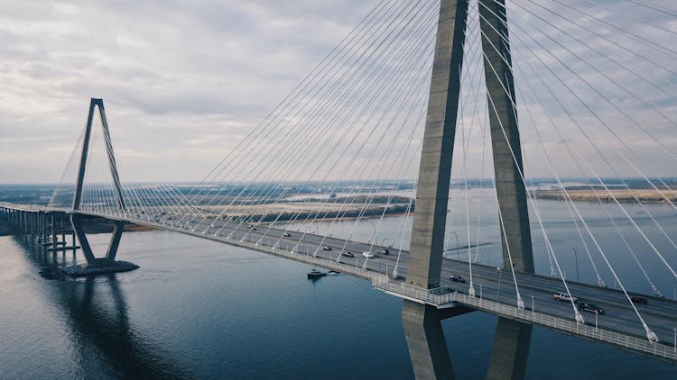 An Aerial Photography Of The Arthur Ravenel Jr. Bridge