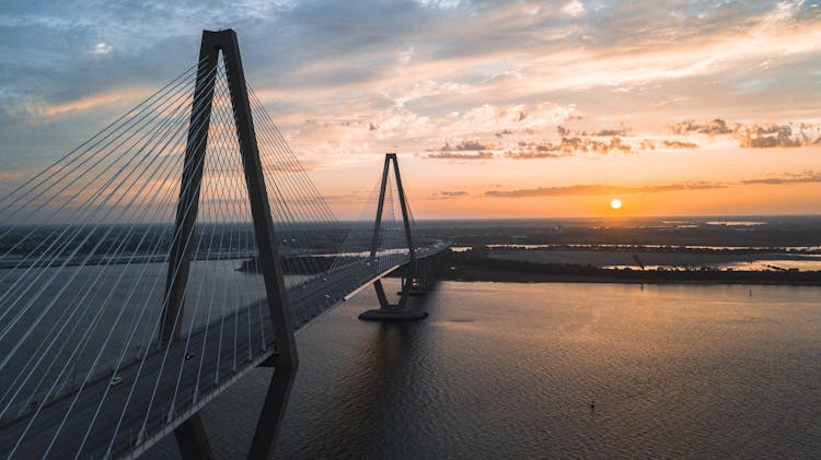 Arthur Ravenel Jr. Bridge At Sunset