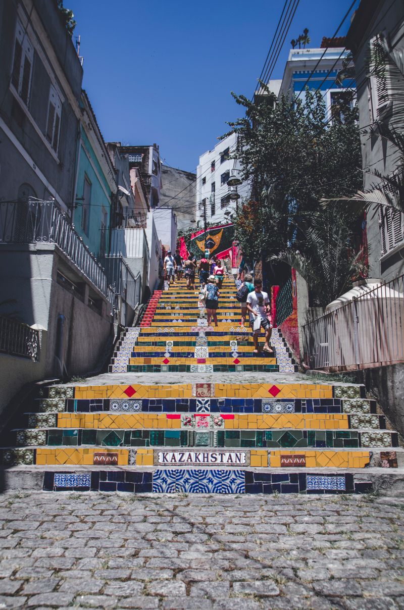 The colourful tiled Selaron Steps in Rio de Janeiro, Brazil