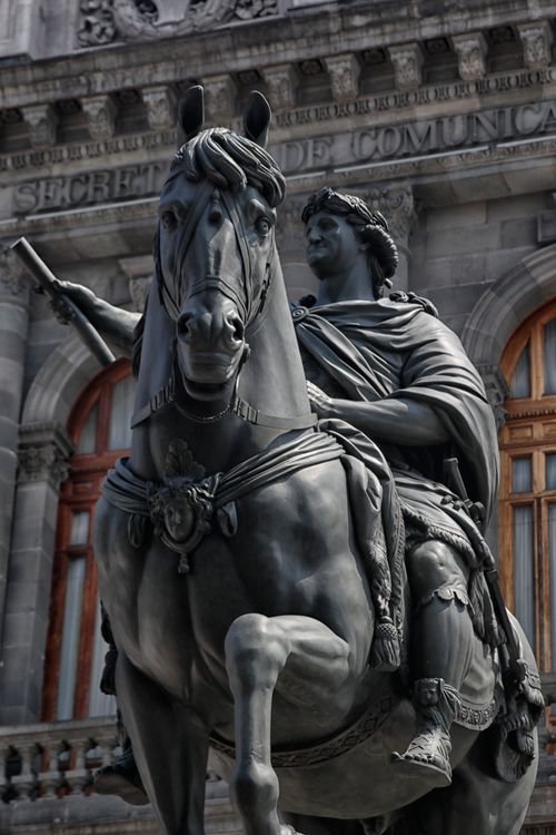 Free Close-up of the famous Equestrian Statue of Charles IV in Mexico City, showcasing intricate bronze work. Stock Photo