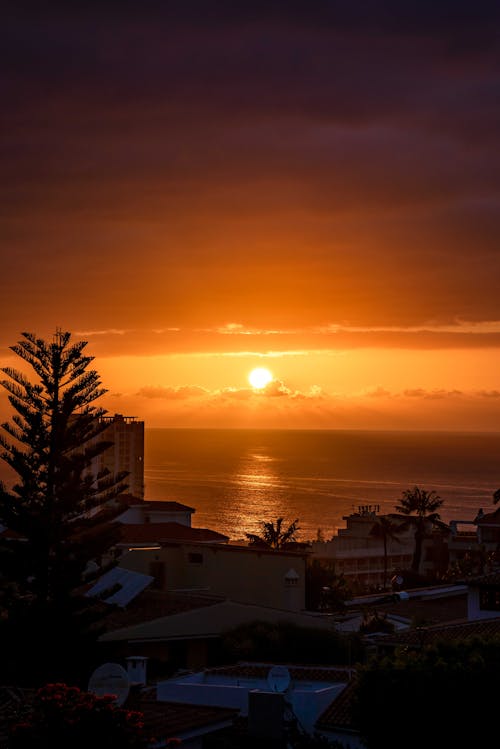 Sunset at the Puerto De La Cruz  in Tenerife