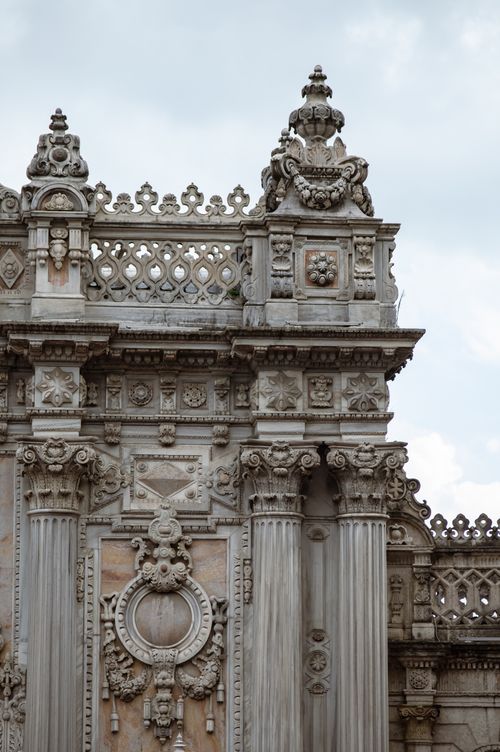 Free Intricate architectural details on the Dolmabahçe Palace gate in Istanbul, Turkey. Stock Photo