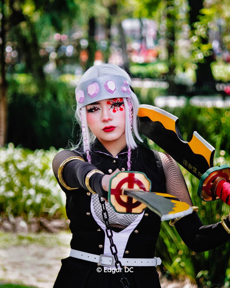 Cosplayer Woman Holding A Sword