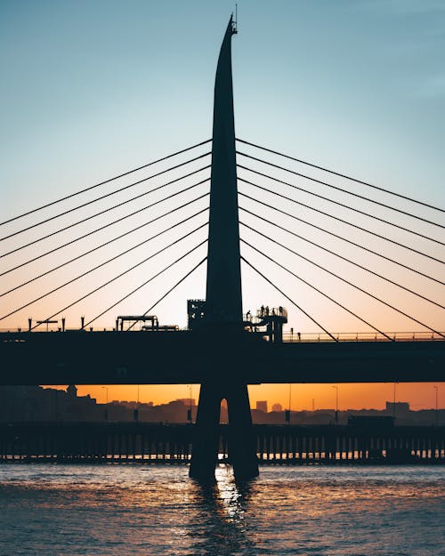 Foto profissional grátis de cidade, construção, ponte pênsil