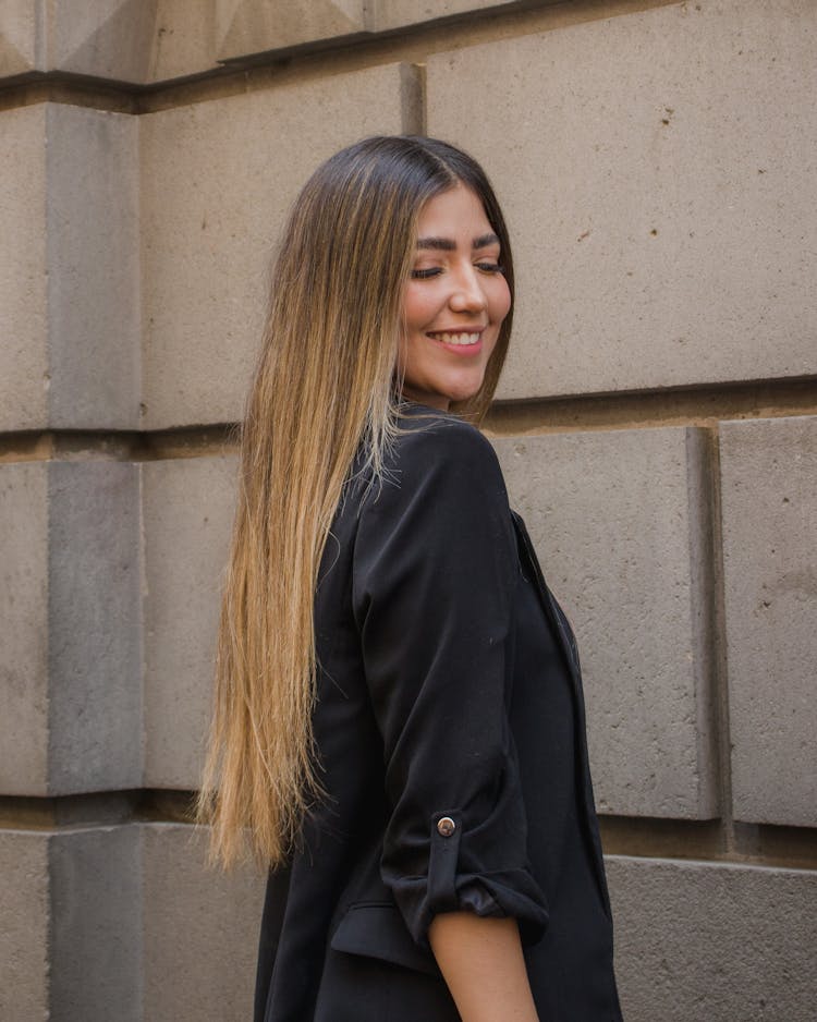 Young Elegant Woman Smiling