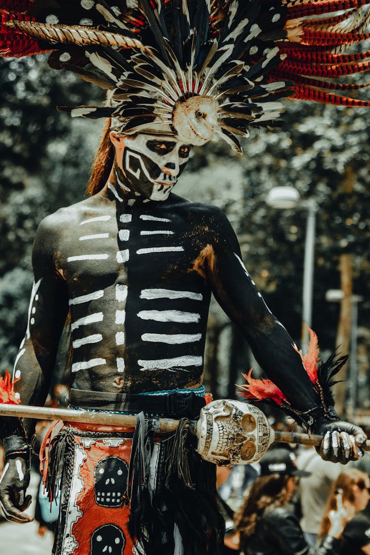 Person In Aztec Warrior Costume