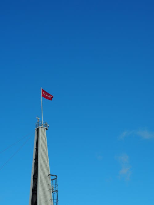 Free stock photo of flag pole, norway, observation tower