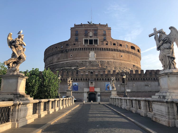 Mausoleum Of Hadrian Cylindrical Building In Rome 