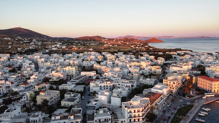 Tinos Island In Greece Cyclades During Sunset