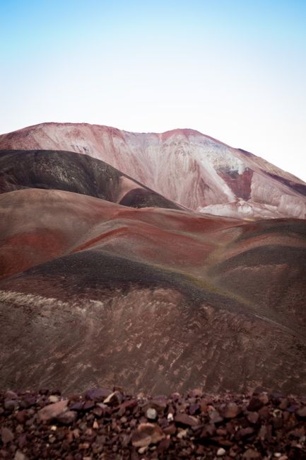Vibrant landscape of eroded mountains in Vinchina, Argentina. Ideal for nature enthusiasts.