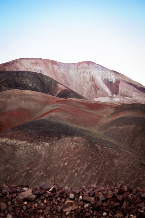 Free Vibrant landscape of eroded mountains in Vinchina, Argentina. Ideal for nature enthusiasts. Stock Photo