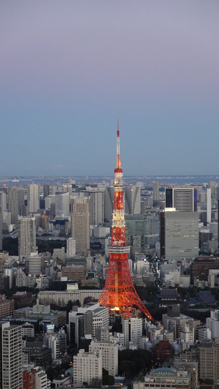 Aerial View Of The Tokyo Tower, Tokyo, Japan