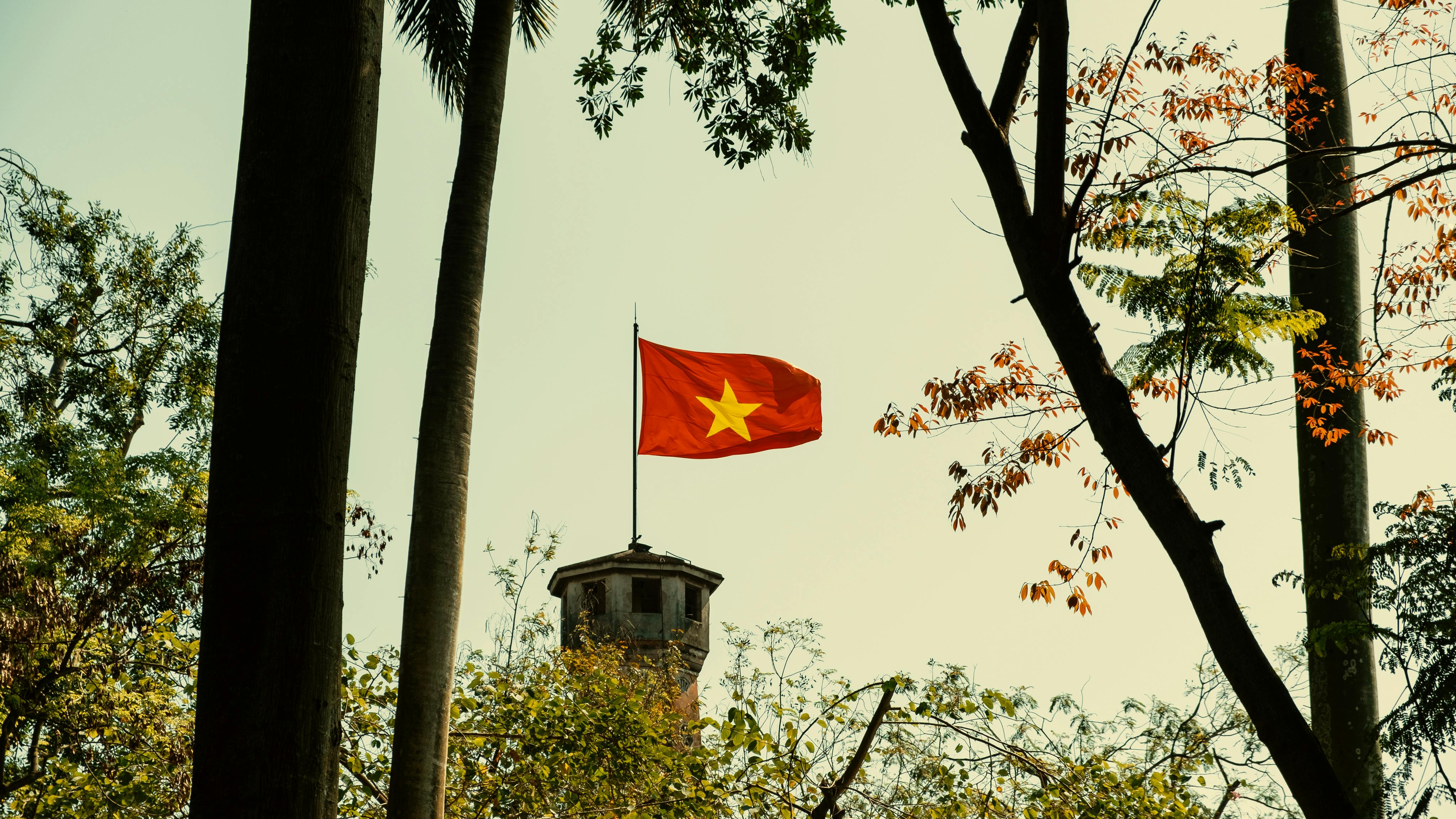 Vietnamese Flag Close Up Stock Photo - Download Image Now