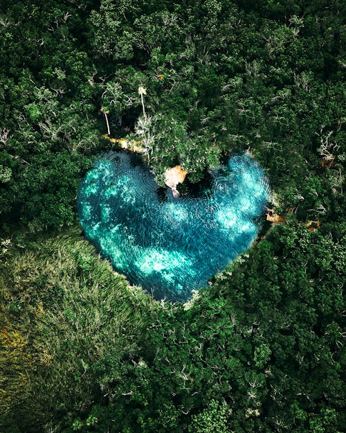 Kostnadsfri bild av cenote corazon del paraiso, design, drönarbilder