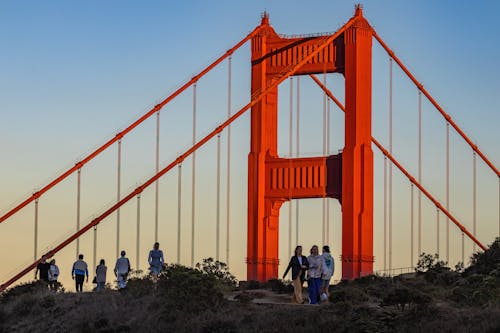 People at the Golden Gate Bridge