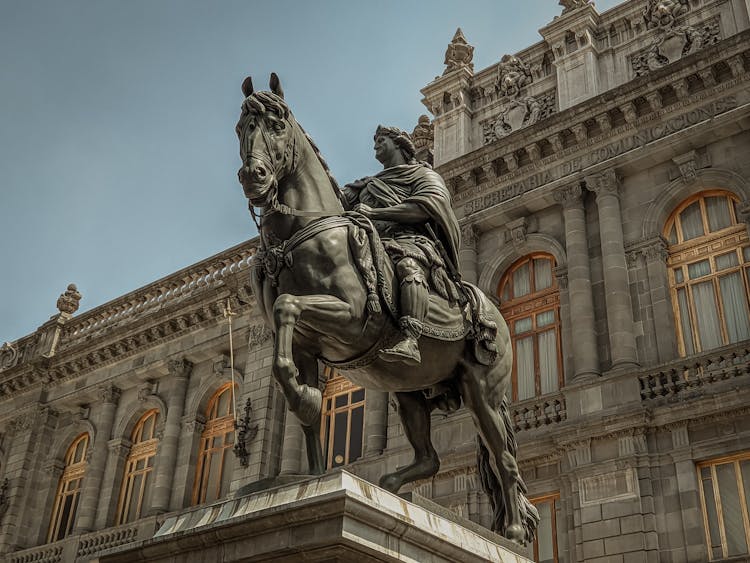 Equestrian Statue Of Charles IV Of Spain Outside Museo Nacional De Arte