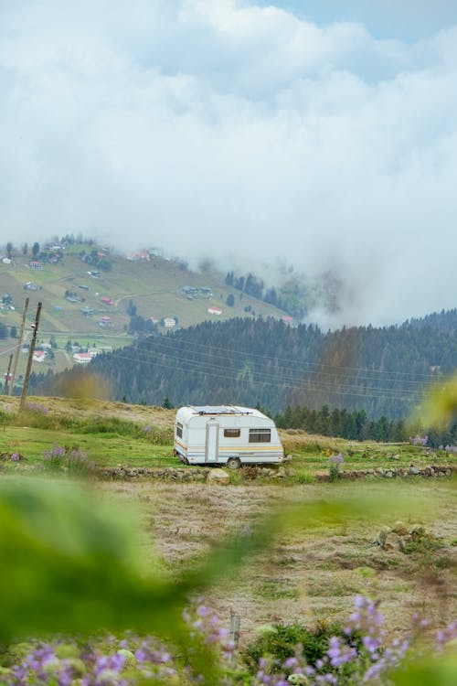 Trailer on Grassland