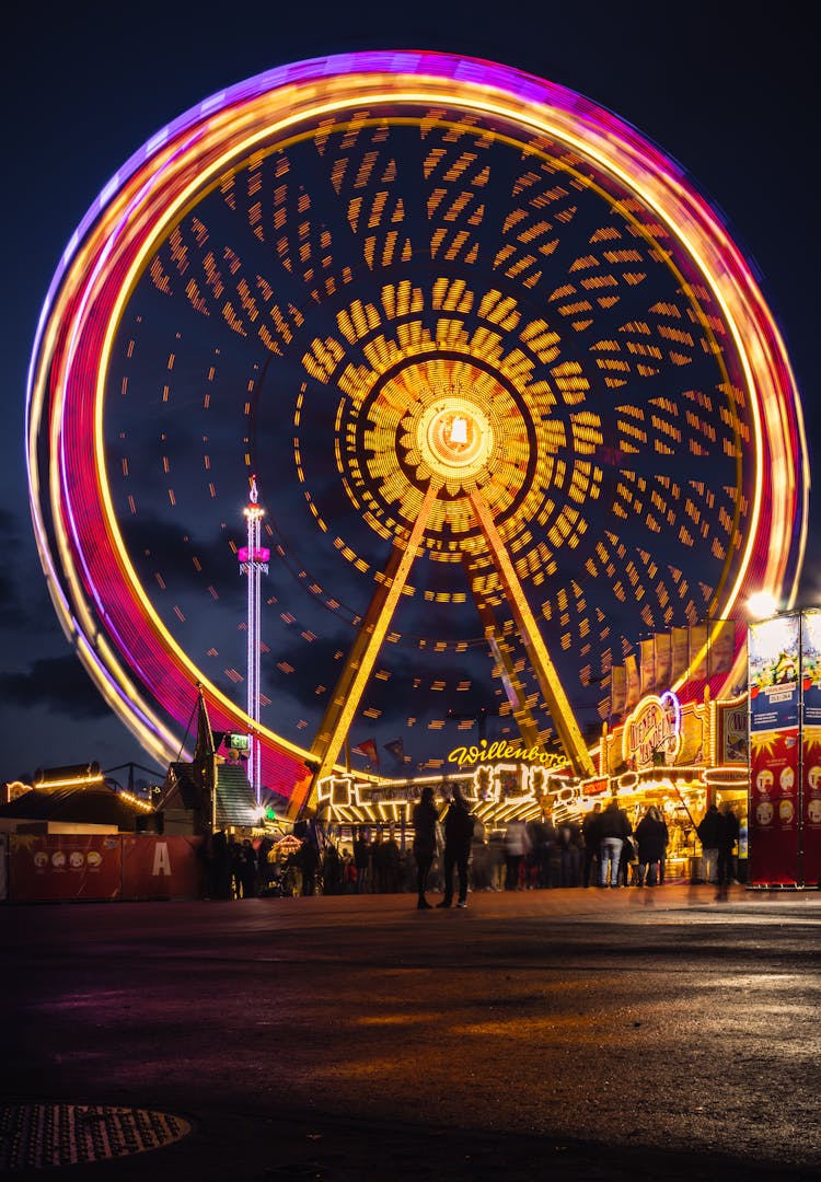 The Ferris Wheel At Hamburger Dom Fair In Heiligengeistfeld, Hamburg, Germany