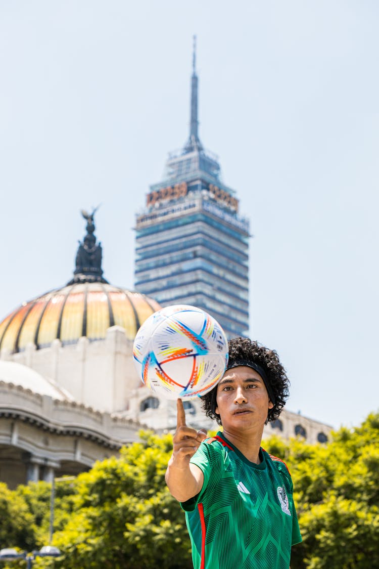 Man Doing Football Tricks 