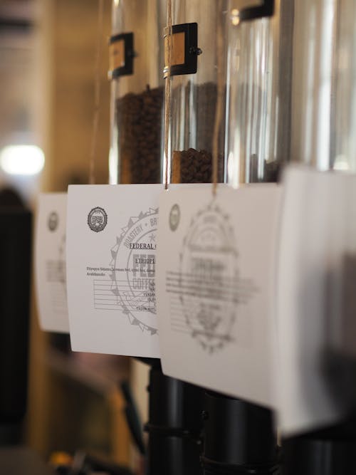 咖啡豆, 商品, 垂直拍攝 的 免費圖庫相片