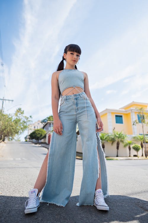 Young Fashionable Woman Posing on the Street