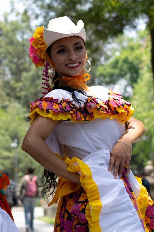 A Dancer Wearing Colorful Jalisco Dress