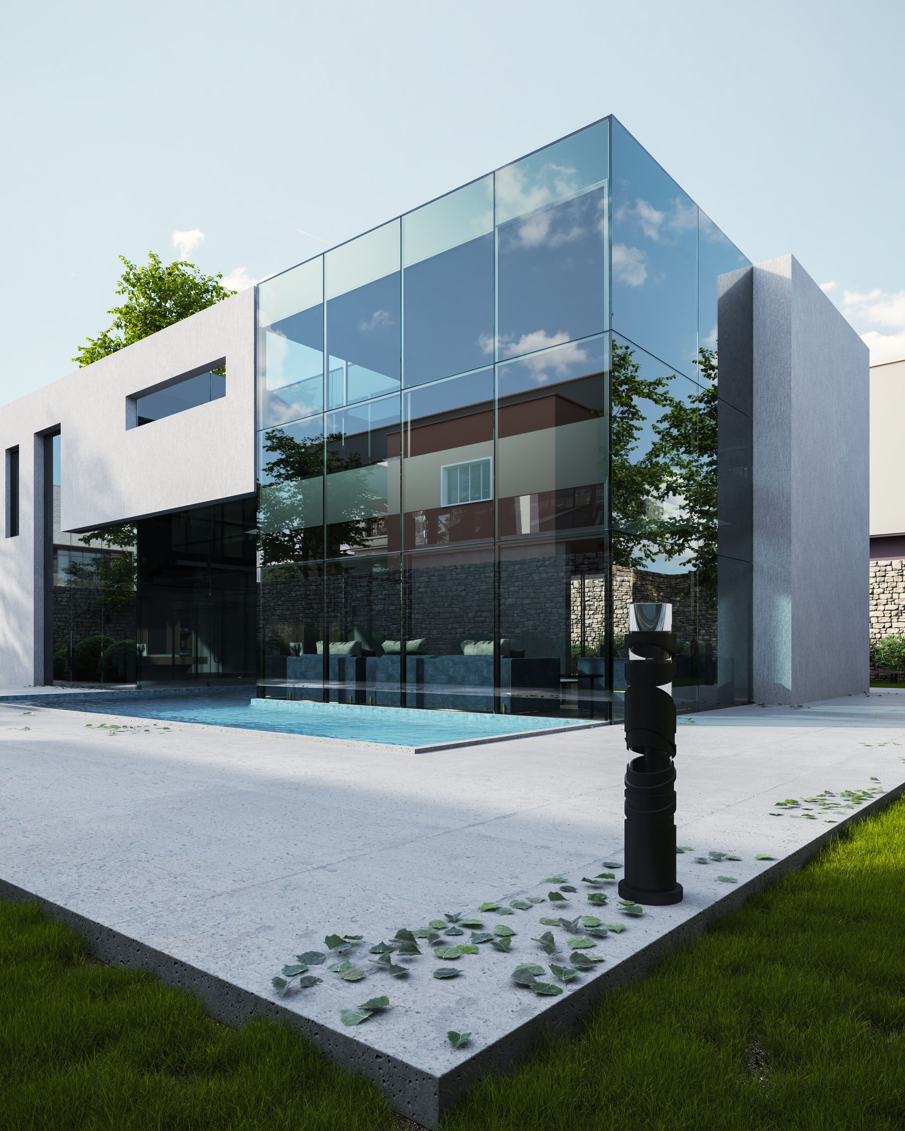 Glass Pavilion — architectural concept visualization