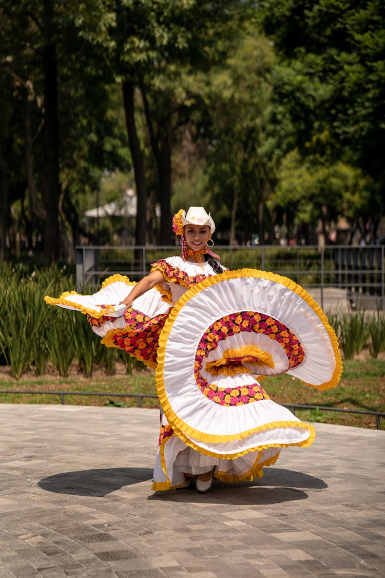 Woman Dancing In Jalisco Dress