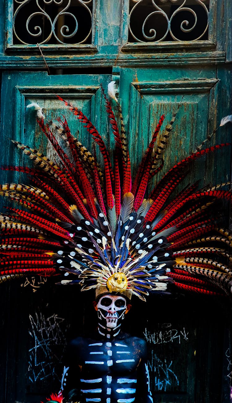 Man In Costume For Dia De Muertos