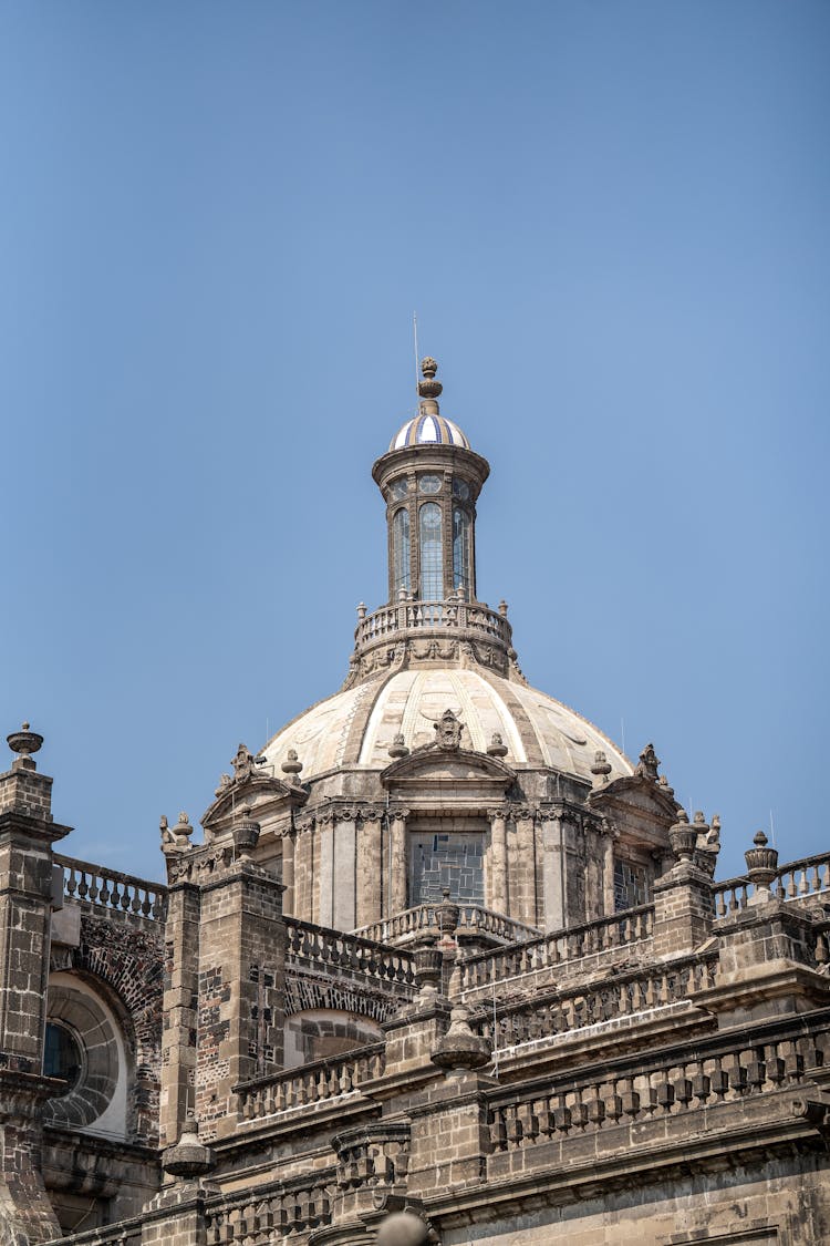 Low Angle Shot Of Building With Dome