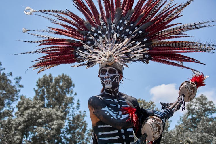 
Person Wearing Full Body Paint And Headdress