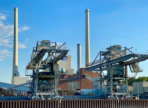 Blue Sky over a Power Plant