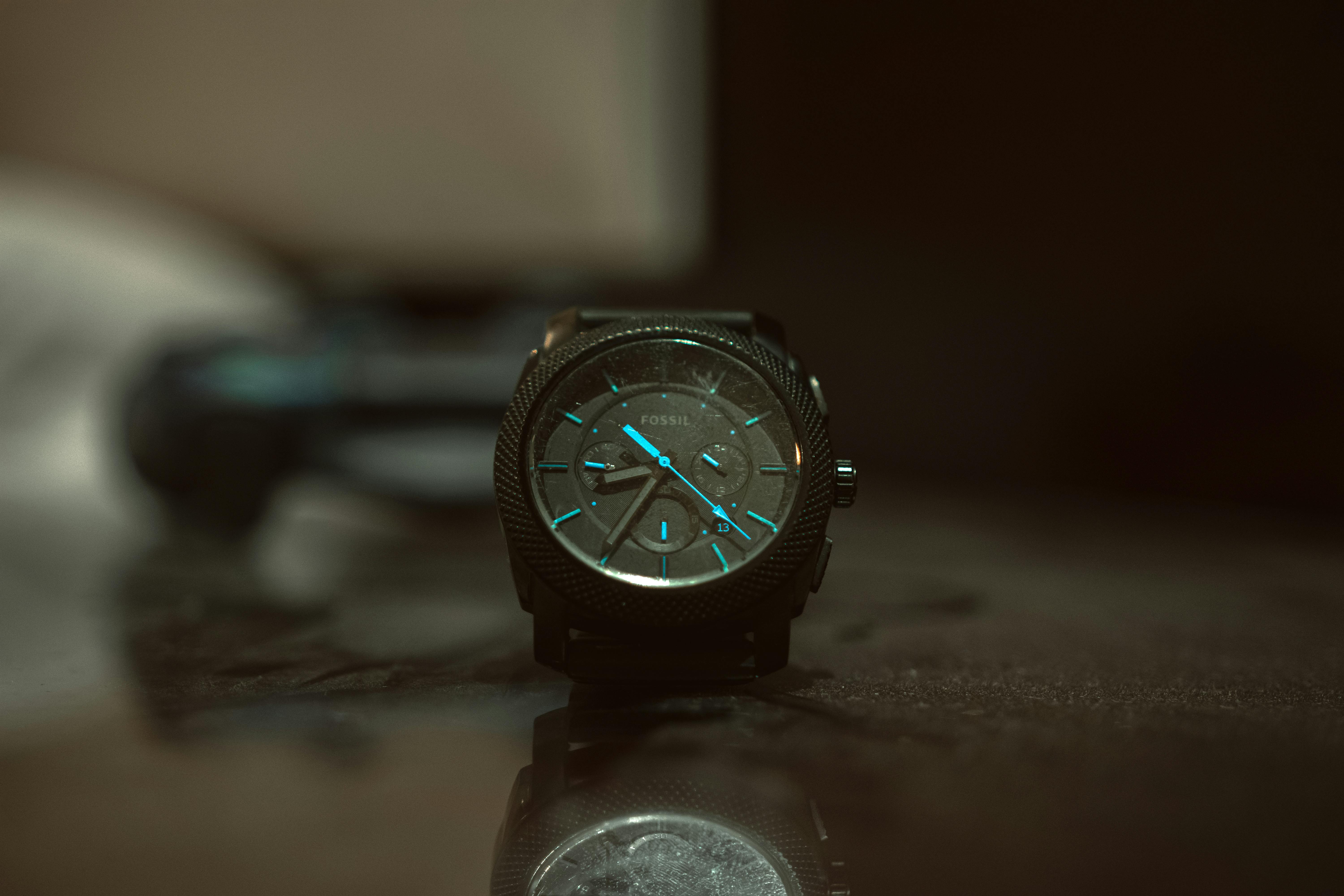 A Close Up Shot of a Fossil Watch Free Stock Photo