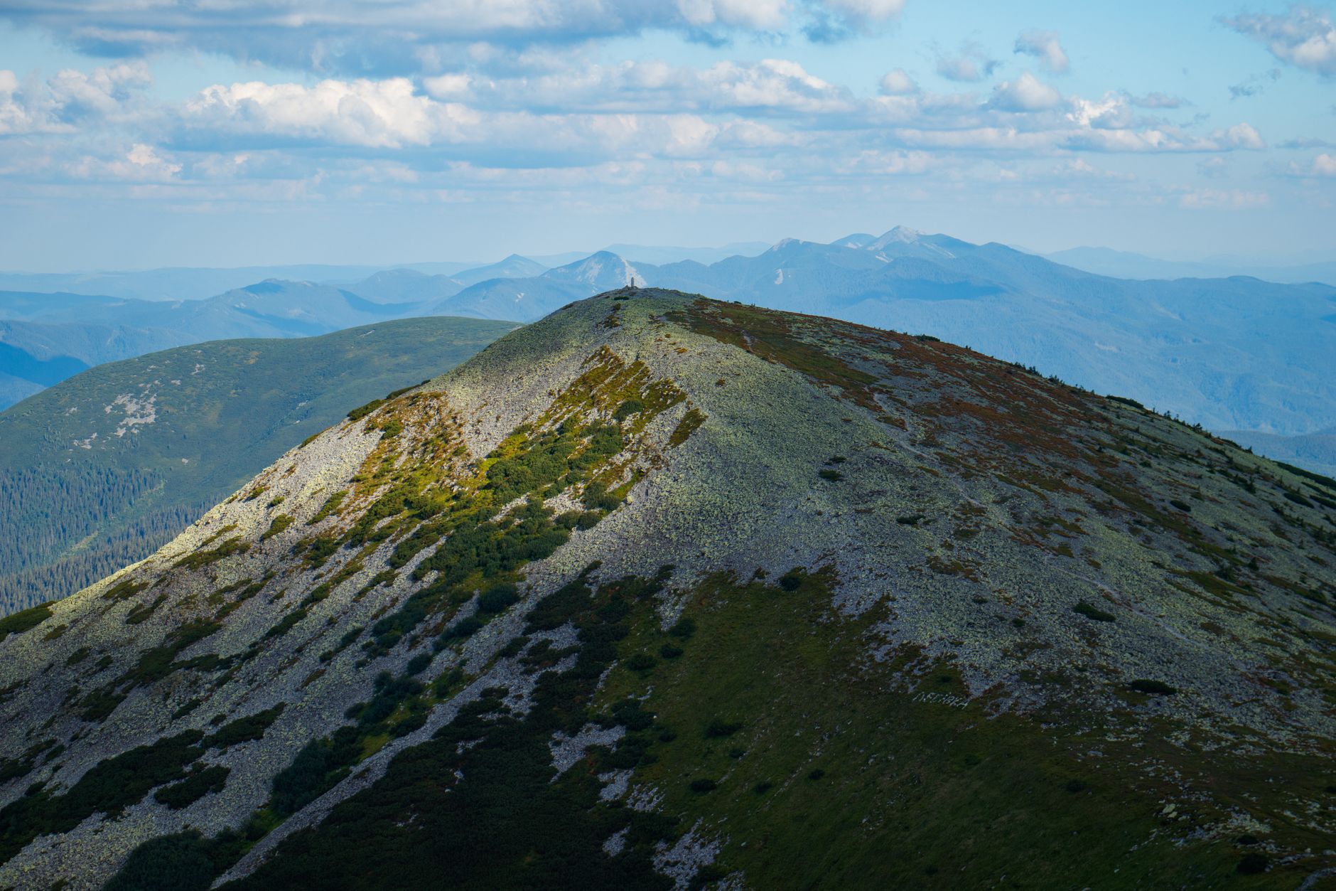 A ridgeline catching the first light