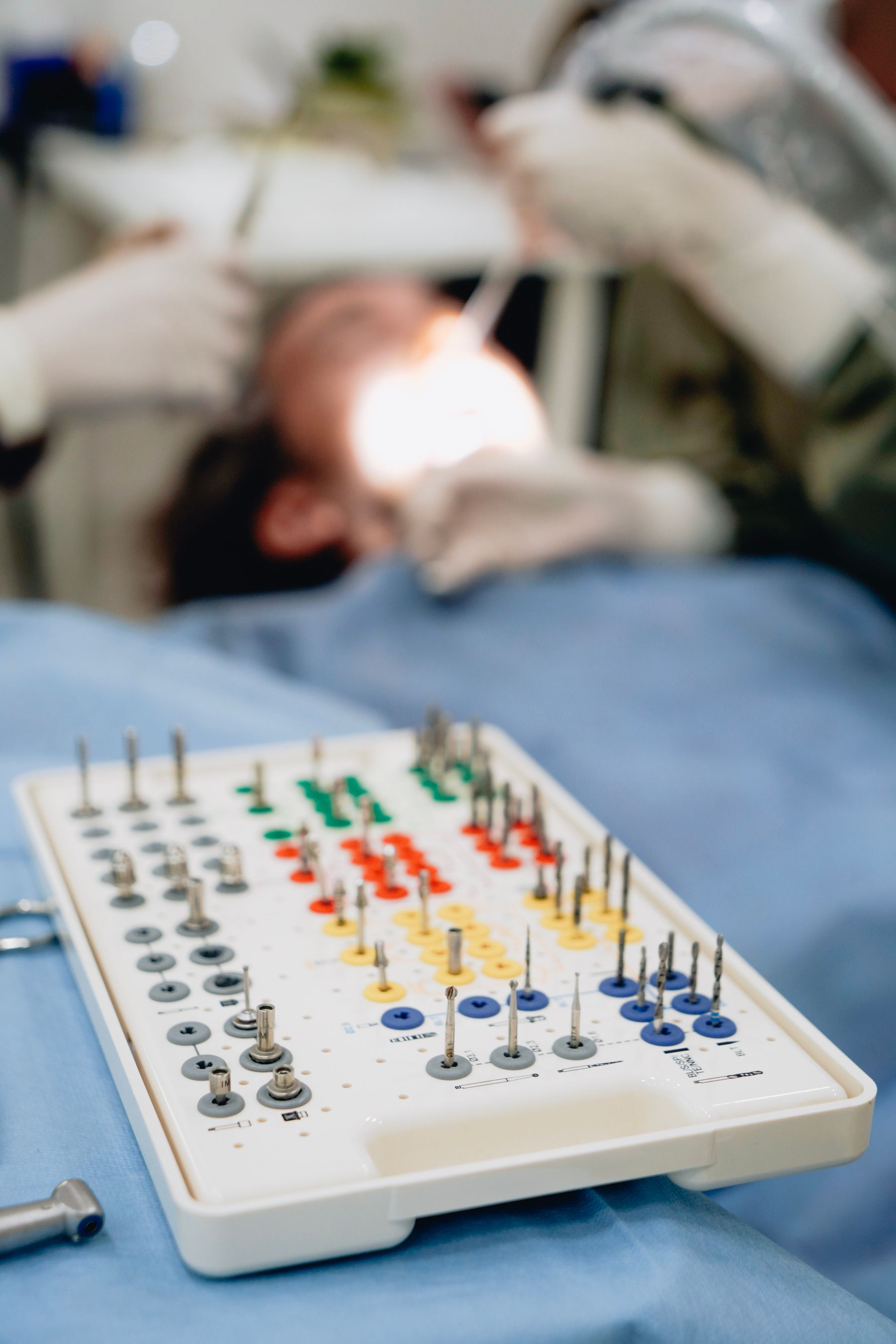 Sterile dental implant instruments prepared for guided implant surgery