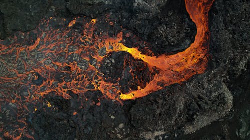 Free Orange Fire on Black Soil Stock Photo