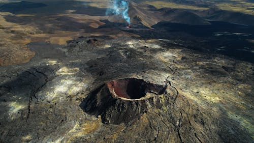 Scenic Landscape with an Erupted Volcano