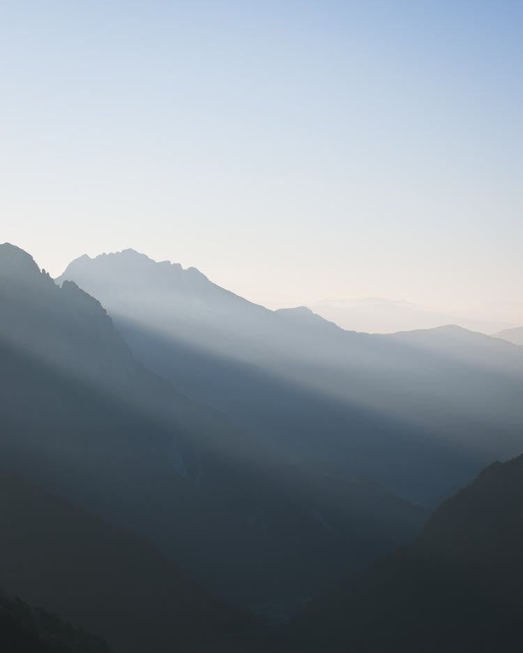 Mountains Under White Sky