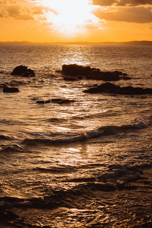 A View of the Ocean During the Golden Hour