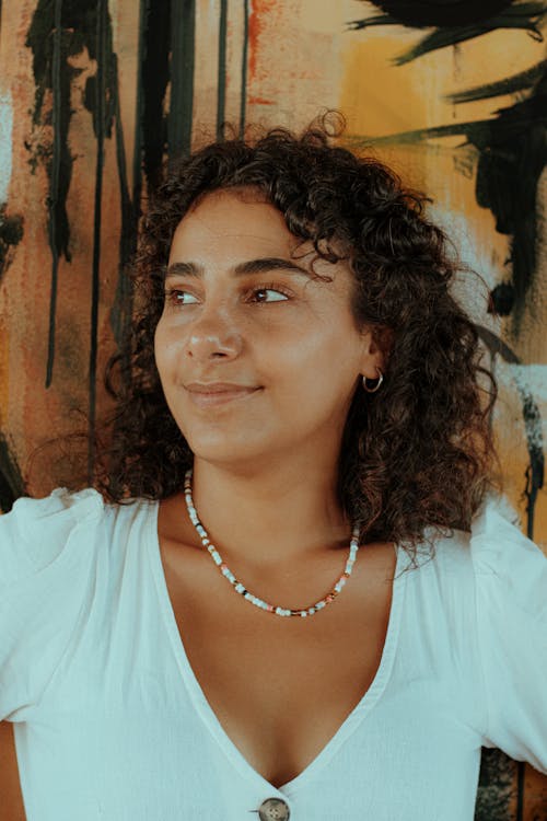 Portrait of a Woman With Curly Hair 