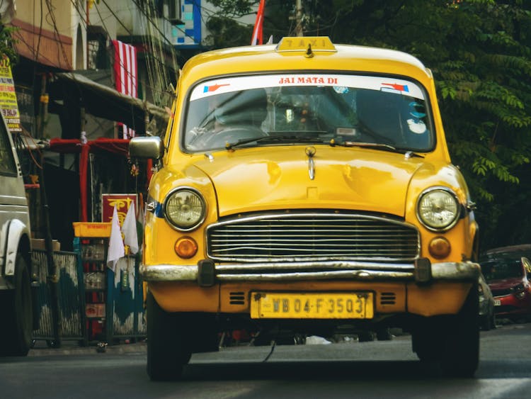 Yellow Taxi On The Road