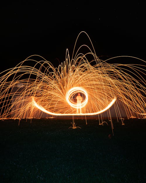 A Man in a Steel Wool Photography
