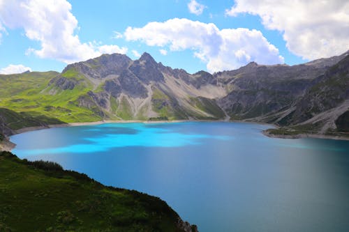 Blue Lake Surrounded by Mountains