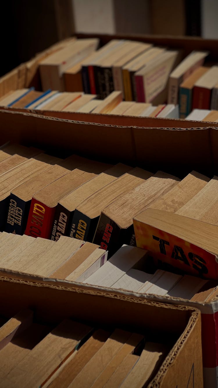 Books Arrange In A Box