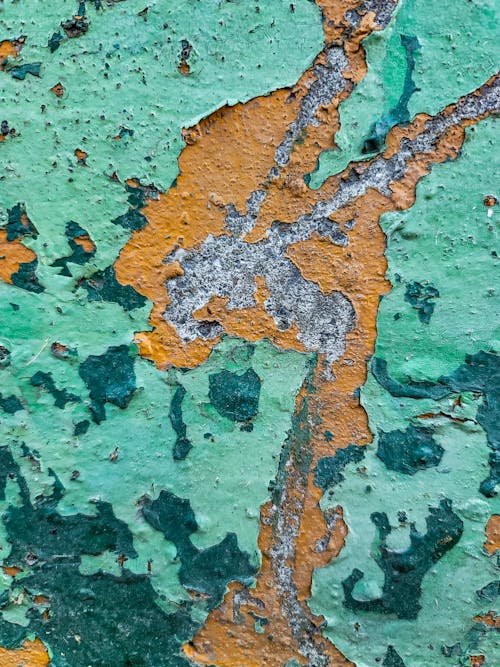 Close-up of a Rough Surface with Peeled Paint 
