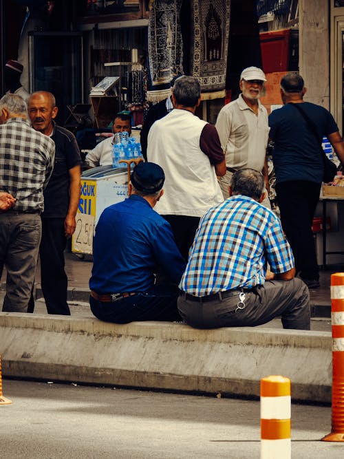 Group of Men on City Street