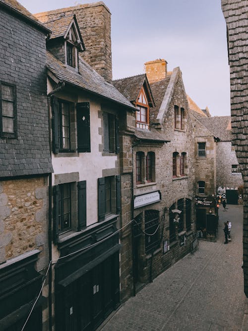 Main Street Inside the Walls of Mont-Saint-Michel, Normandy, France
