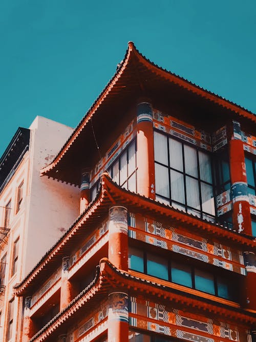 Corner of a Red Building in a Chinatown