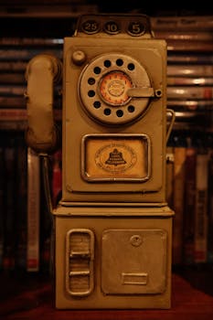 Close-up of a vintage rotary payphone capturing nostalgic charm from Dandenong.