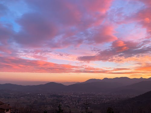 Kostenloses Stock Foto zu abendrot, aussicht, bergketten